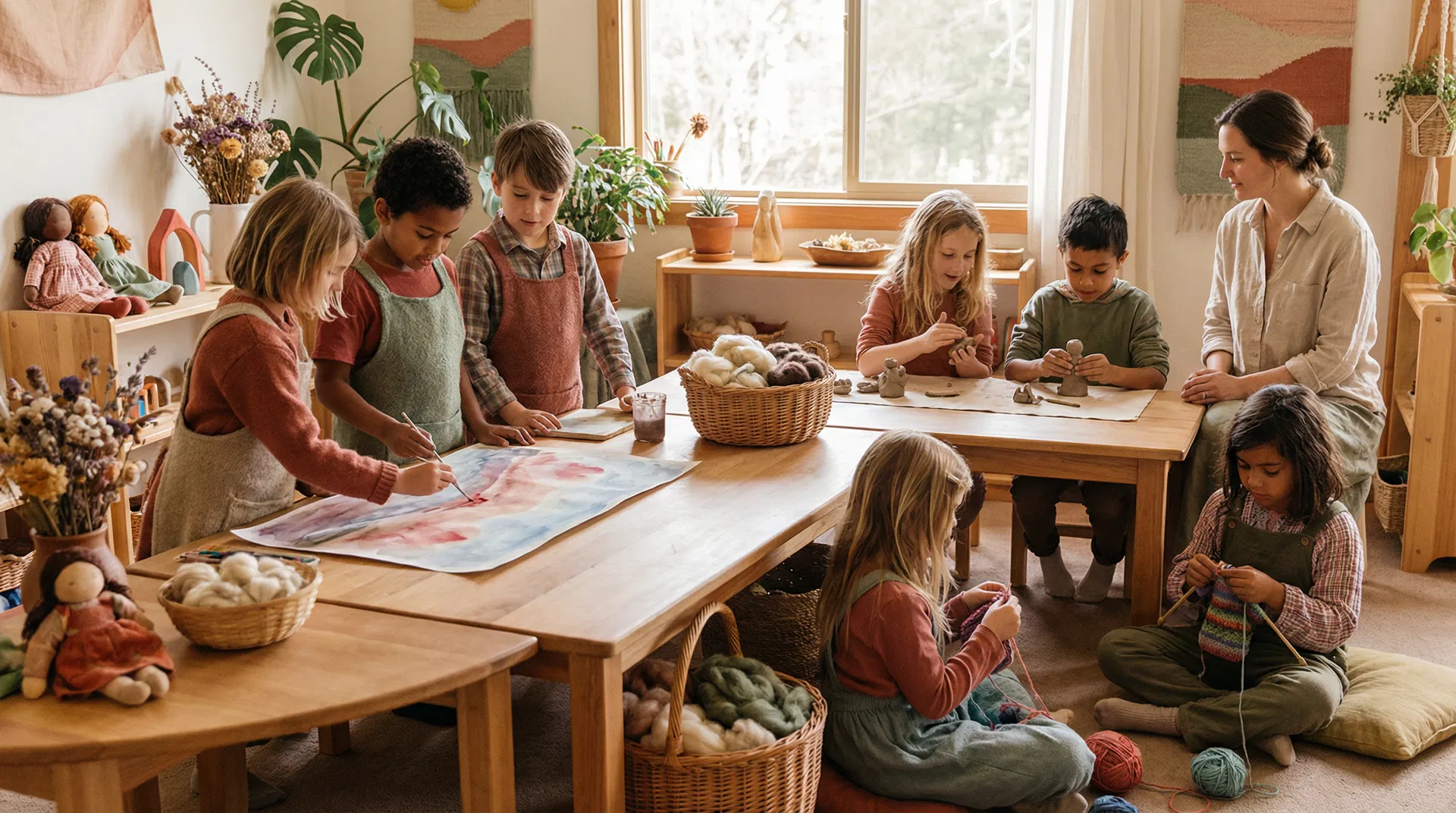 Kinder beim kreativen Lernen